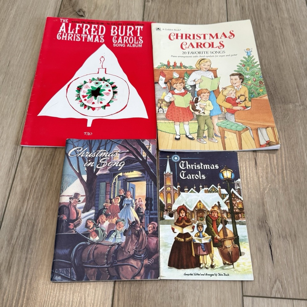 Vintage Christmas Carols Song Books Lot 4 Alfred Burt Golden Carol Music Sheet